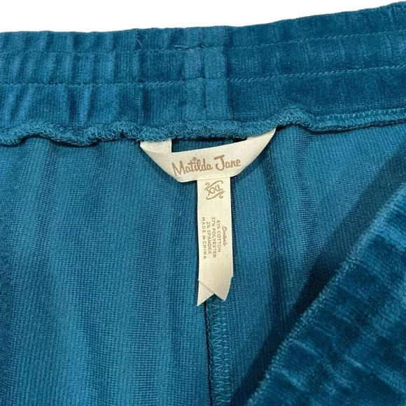 Matilda Jane Teal Get Inspired Ribbed Velour Crop Pants XXL - Picture 4 of 4
